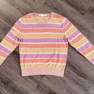 Veronica Beard Raimi Striped Linen-Cotton Knit Top